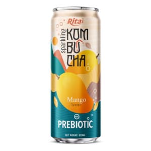 Sparkling Peach Kombucha Prebiotic 320ml - Mango