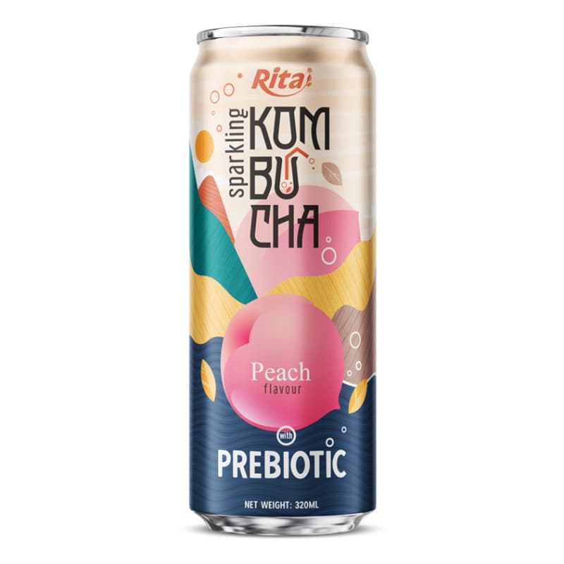 Sparkling Peach Kombucha Prebiotic 320ml